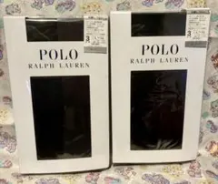 POLO RALPH LAUREN ブラック ストッキング L~LL　3足×2P