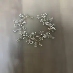 ウェディングヘッドドレス パールクリスタル