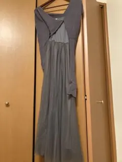 FRAY I.D グレー チュールロングドレス