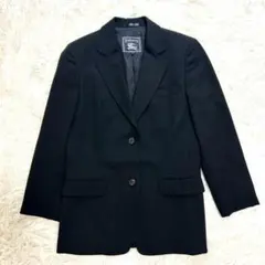美品　バーバリー　テーラードジャケット　黒　レディース　S　フォーマル　ビジネス