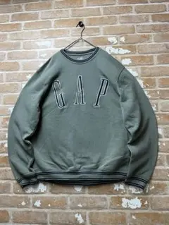 00s old gap GAP スウェット ギャップ カーキ デカロゴ y2k