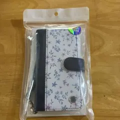 iPhone 7/SE 手帳型ケース 花柄 ネイビーのサムネイル