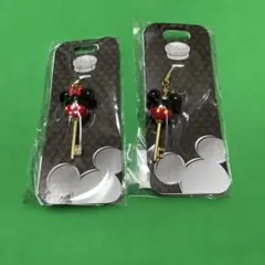 Disney Store ミッキー＆ミニー 鍵型ストラップ 2種セット　　未開封のサムネイル