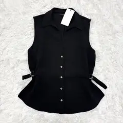新品タグ付き　ZARA ザラ ノースリーブ ベスト ジレ ブラック L