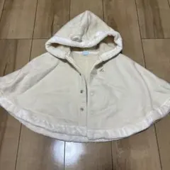 MIKIHOUSE フード付きクリーム色ポンチョ