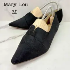 【未使用級】Mary Lou フラットシューズ 黒 スエード調 ポインテッドトゥのサムネイル