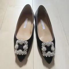 【Raspberry Pie様】マノロブラニク　ハンギシ風　フラットシューズ Raspberry Pie様】マノロブラニク ハンギシ風 フラットシューズ