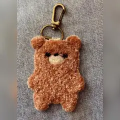 くま もこもこキーホルダー パンチニードル