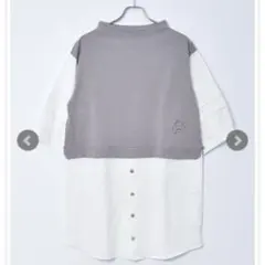 《新品》ドラッグストアーズ　D.S.CLUB ブタ刺繍 7分袖カットチュニック