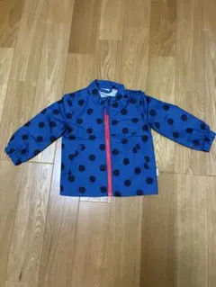 ウインドブレーカー、アウター、水玉模様、青色、