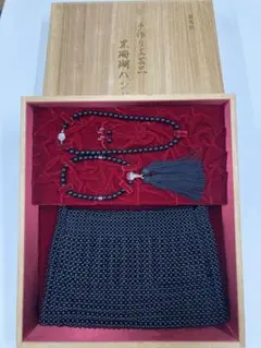 【最高級　黒珊瑚ハンドバッグ　シルバー　刻印　4点セット】 美品　手作り工芸品