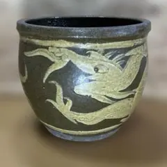 ピータン壺 ドラゴン柄 陶器製水鉢 特大 甕 壺 陶器 龍絵柄 めだか鉢 ピータン 甕 壺 陶器 龍絵柄 めだか鉢・火鉢・傘立て ドラゴン装飾