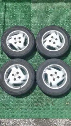 180SX 純正ホイール　4本　ゴム付き　 Yahoo!オークション - 180sx 後期 純正ホイール 4穴 PCD114.3 15インチ