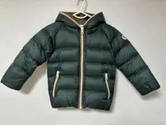 ダークグリーン フード付きダウンコート