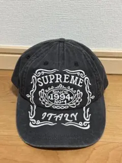 supreme キャップ Italia 6-Panel Cap Black - メルカリ