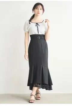 ほぼ新品　リリアンカラット　ロングスリットスカート♡ Lillian Carat Limited Print Skirt Collection｜PETAL ONLINE