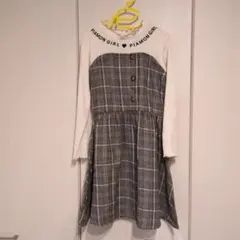 PIAMON GIRL チェック柄長袖ワンピース