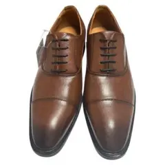 メンズ ビジネスシューズ 茶 ストレートチップ 革靴　 26.5cm