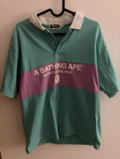 美品A BATHING APE ポロシャツ M バイカラー エイプ ラガーシャツのサムネイル
