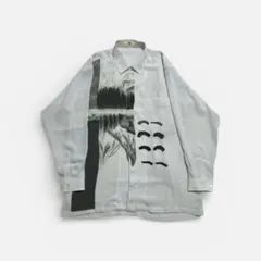 90s BALENCIAGA 長袖柄シャツ 風景画プリント メンズMのサムネイル