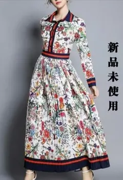 大人気‼️ボタニカルフラワープリントロングワンピース　4XL
