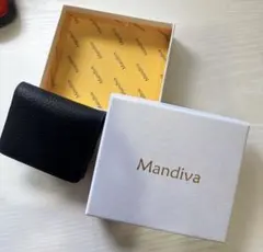 ブラック レザー二つ折り財 薄型 コンパクト 小銭入れ スキミング防止