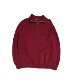 90s OLD UNIQLO コットンニット ハーフジップ リブライン 紺タグ