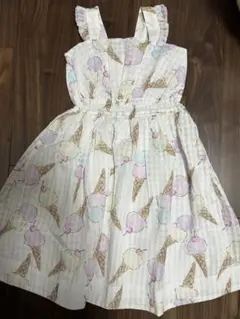 メゾピアノ　アイス柄　ノースリーブ ワンピース　130 新品