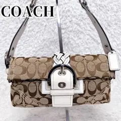 美品 COACH コーチ ソーホー シグネチャー ワンショルダー ハンドバッグ