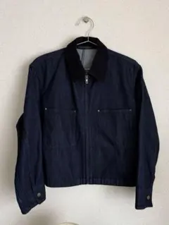 ユニクロ ジップアップショートジャケット 短丈デニムジャケット 襟切り替え