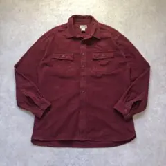 美品 XL L.L.Bean シャモアクロスシャツ バーガンディシティボーイ古着