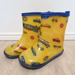 Kids Foret キッズフォーレ レインブーツ 17cm 乗り物柄 イエローのサムネイル