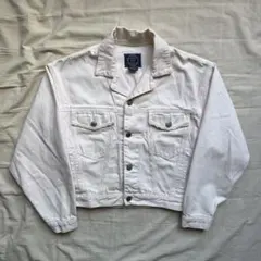 【USA製】90s OLD GAP ホワイト デニムジャケット レース 短丈