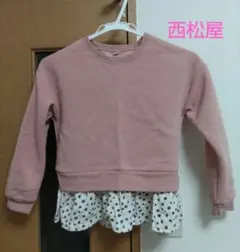 西松屋　フリル付トレーナー　ピンク　130cm