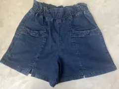 リボンポケット　デニム　ショートパンツ　キュロット　150