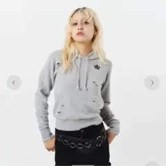 atmos pink Flocky Print Hoodie GRAY