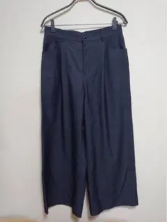 Comme ca ism ダークネイビー ワイドパンツ 11号　Lサイズ