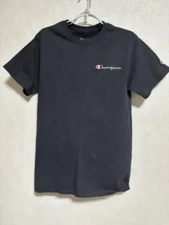 Champion チャンピオン スクリプトロゴ Tシャツ 刺繍ロゴ　ブラック S