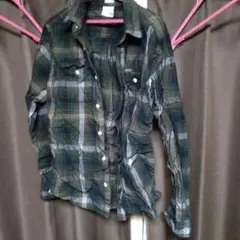 Columbia グリーン系 チェック柄 長袖ネルシャツ