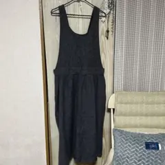 サマンサモスモス　綿麻　エプロンワンピース