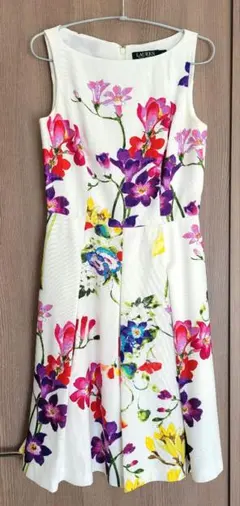 【美品】Ralph Lauren フラワーワンピース　カーディガン付き