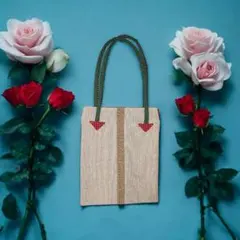 ナチュラル素材ハンドメイドトートバッグ