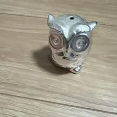 フクロウ 置物 シルバーカラーのサムネイル
