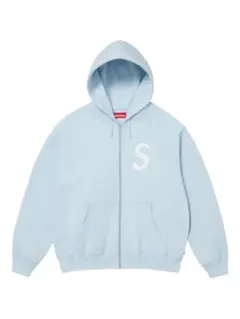 SUPREME Sロゴ　ジップアップパーカー　XL 水色　シュプリーム