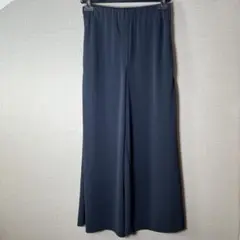 美品【GEORGE RECH】(38)ワイドパンツネイビー美脚とろみ素材オフィス