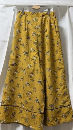 花柄ガウチョパンツ マスタード