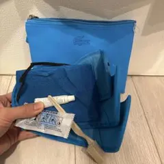 Lacoste 青 ポーチ 収納ケース付き