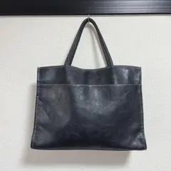コムサイズム　A4レザートートバッグ　黒　ビジネスバッグのサムネイル