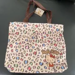日焼けキティ 底マチボアトートバッグ ブラウン ヒョウ柄♡♡