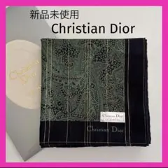 新品未使用❗️クリスチャンディオール　ペイズリー柄 ハンカチ　ゴールドラメ装飾のサムネイル